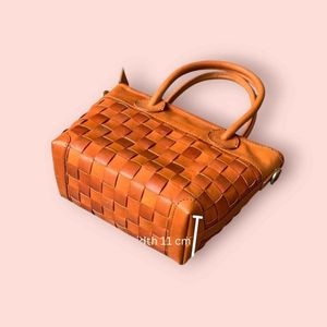 Rustic Woven Leather Tote with Structured Handles A Perfect Balance of Style and Substance Handmade From Indonesia - Product Image 5