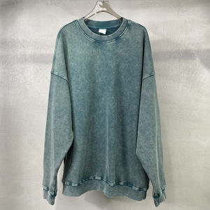 Logo personnalisé Sweat-shirt à col rond en coton de haute qualité lavé à l'acide Sweat-shirt à manches longues vierge pour hommes - Product Image 3