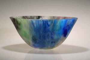 Bol en céramique de style japonais décoratif en résine époxy plaqué or brillant pour manger pour la maison hôtel camping-métal en aluminium - Product Image 2