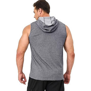 Haute qualité 100% coton Terry poids lourd épais pull hommes Style décontracté sans manches à capuche personnalisable impression sweats à capuche vierges - Product Image 4