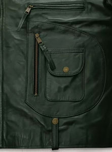 Chaqueta de cuero para hombre, chaqueta de motorista elegante de cuero genuino de celebridad, chaquetas nuevas bordadas personalizadas de alta calidad 2025 - Product Image 4