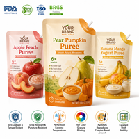 Pochettes souples personnalisées avec bec verseur en aluminium pour jus d'enfants, avec paille intégrée, 100ml 200ml, emballage liquide pour boissons