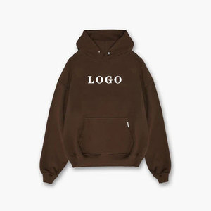 Pull vierge 500Gsm polaire à capuche Logo personnalisé coton épais poids lourd surdimensionné Streetwear recadrée à capuche fabricants - Product Image 1
