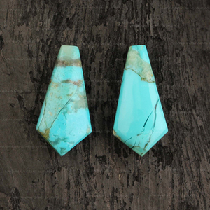 High Quality Natural Mohave Arizona Turquoise 11x17mm Briolette <b>Kite</b> Shape Matched Pair Loose Gemstone for DIY Jewelry Supplies - Product Image 3