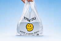 Sac de courses transparent en PE, sac de transport pour épicerie en HDPE, emballage de marché jetable imprimé sur mesure