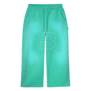 Concevez Votre Propre Logo Rhinestone Pantalon Quick Dry Respirant Rhinestone Trousers Best Selling Mens Pants - Product Image 5