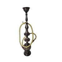 Juego de Cachimba de Latón Esmerilado de Diseño Moderno, Mini Cachimba Ecológica con 4 Mangueras, Logotipo Personalizable, Vajilla Hecha a Mano para Hogar, Hotel, Bar