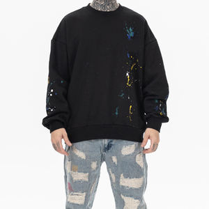 Sudaderas con pintura para hombre, sudaderas con capucha de felpa francesa con estampado DTG personalizado, sudaderas con capucha desgastadas Vintage lavadas con ácido para hombre - Product Image 1