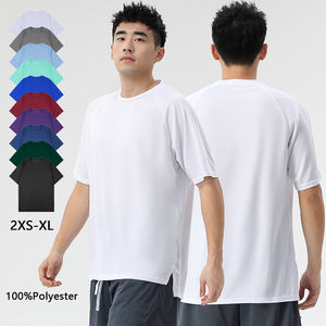 Men's 100% Cotton Canvas Short Sleeve Gym T-Shirt Quick Dry Mesh for <b>Sports</b> & <b>Polos</b> ODM Supply Athletic Athletic Style - Product Image 2