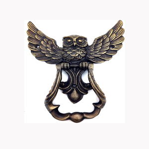 Antique Owl Door Knocker | Vintage Metal Entry Handle | Decorative <b>Rustic</b> Home Accent | Farmhouse Wall Door Hardware Decor - Product Image 1