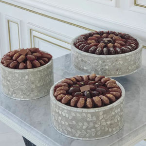 Eco-Friendly Modern Luxury Handmade MOP <b>Wooden</b> <b>Cake</b> and Dates Platters with Bone Inlay Party Use Different Sizes - Product Image 2