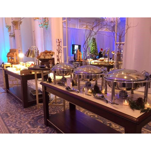 Juego de buffet de plato de frotamiento dotado con diseño de acero inoxidable para catering, restaurante, Hotel, fiesta de boda, uso duradero, calentador de alimentos - Product Image 4