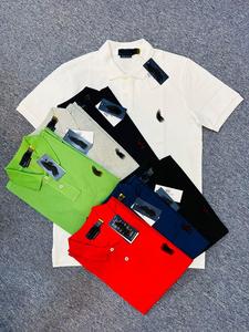 Factory Surplus Mens Solid Embroidered Knitted 220g <b>Short</b> <b>Sleeve</b> Shirts Casual 100% Cotton Quick Dry <b>Button</b>-<b>Up</b> Regular Fit - Product Image 3
