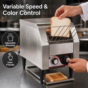 Tostadora Eléctrica Comercial de Banda Transportadora 220V Continua para Cafetería Escolar, Comedor y Cocina de Desayunos - Product Image 4