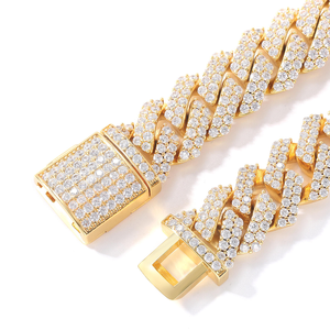 Cadena de eslabones cubanos de plata 925 a la moda, 20MM, Diamantes de moissanita, collar llamativo en negrita, estilo Hip Hop helado, regalo de moda para hombres y mujeres - Product Image 6