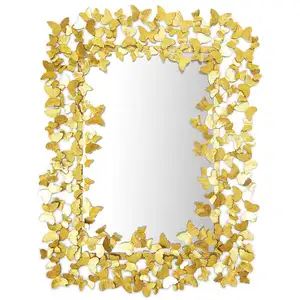 Specchio da parete con specchio da parete rifinito dorato a forma di rettangolo per la decorazione domestica utilizza da parte degli esportatori