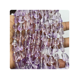 Vente en gros de pépites de pierre à facettes en quartz d'améthyste rose naturelle de haute qualité de 8 pouces 4-6mm 10-12mm Tailles Fabrication de bijoux de qualité supérieure - Product Image 2