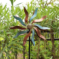 Tournesol en métal avec finition peinte résistante aux intempéries pour la décoration de jardin extérieur