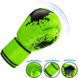 Gants de boxe pour enfants 6oz 8oz en cuir artificiel, couleur et logo personnalisés pour garçons et filles, entraînement de kick-boxing MMA - Product Image 1