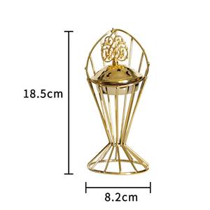 Quemador de incienso de mano árabe de Oriente Medio para decoración de oficina y hogar, quemador de incienso de Metal, soporte de diseño con cable metálico - Product Image 2