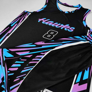 New Design <b>Basketball</b> Uniforms Hot Selling <b>Basketball</b> Wear <b>Kids</b> Quick Dry Sublimated <b>Basketball</b> Uniform Set - Product Image 2