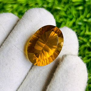 Prêt à expédier 24.60 carats citrine naturelle pierres précieuses en vrac de qualité supérieure avec forme ovale découpée au laser spéciale - Product Image 1