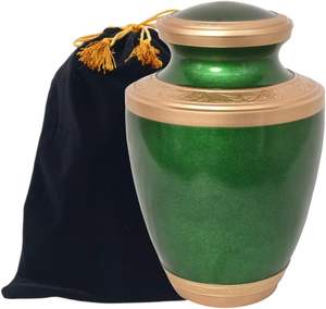 Luxury Modern Black Metal Cremation <b>Urn</b> with Gold Embossing Decorative <b>Urn</b> & <b>Jar</b> for Human Ashes - Product Image 3