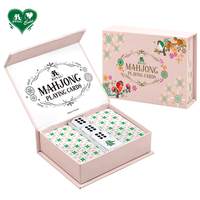 Juego de Mesa para Reuniones Familiares, King Cards, Versión Taiwanesa, Cartas de Mahjong Portátiles de Plástico con Acabado Mate, 144 Cartas, 2 Mazos, 4 Dados