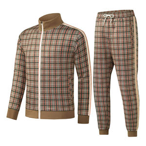 Conjunto Deportivo de Otoño Invierno para Hombre, Estilo Europeo Americano, Color Sólido, Forro Polar, Chándal Informal, Transfronterizo - Product Image 1