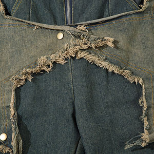 Arke Enterprise กางเกงยีนส์ขาตรงของผู้ชายผ้าซักแบบมีซิปซักง่ายผ้าคอตตอนปรับแต่งได้100% - Product Image 2