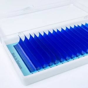 High Quality Colored Promade CC Curl Eyelash Extensions Single Length Blue 0.15mm Easy Application with Vietnam OEM/ODM <b>Model</b> - Product Image 3