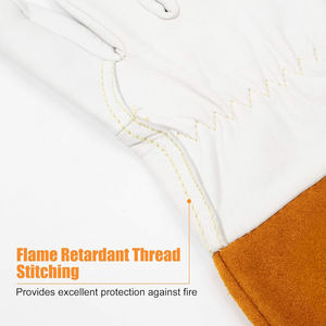 Gants de travail en cuir de bonne qualité, robustes, avec manchette de sécurité, respirants, pour mécaniciens, haute qualité, personnalisables, sans silicone - Product Image 6