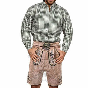 กางเกงขาสั้นบาวาเรียนหนังแท้ ระบายอากาศดี ดีไซน์สตรีทแวร์ทันสมัยสำหรับผู้ชาย รับผลิตตามแบบ (OEM) ราคาสมเหตุสมผล - Product Image 2