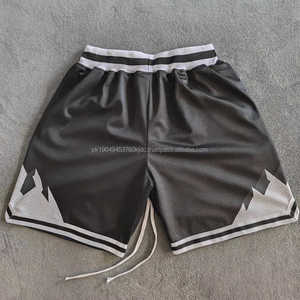 Pantalones cortos de malla para hombre de estilo callejero patrón sólido de secado rápido y transpirable para entrenamiento Fitness gran oferta diseño liso en blanco - Product Image 2