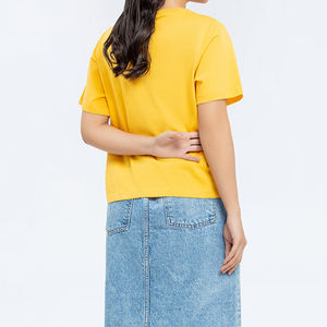 Camisetas de manga corta de alta calidad para mujer, ropa al por mayor con cuello redondo estampado a la moda - Product Image 4