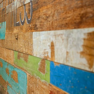 แผ่นผนังไม้สักอินโดนีเซียลายเรขาคณิตแบบมินิมอล ดูดซับเสียงได้ง่าย ใช้ตกแต่งพื้นสำหรับอพาร์ทเมนต์ - Product Image 3