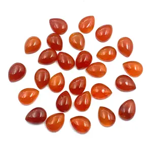 Lô 12 Viên Đá Quý Rời Hình Quả Lê Carnelian Tự Nhiên 12 Viên 12X16 MM 104 CT