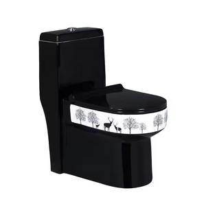 Armoire à eau colorée en céramique Vistaar-Toilette à couplage fermé sans rebord, articles sanitaires pour salle de bain moderne - Product Image 2