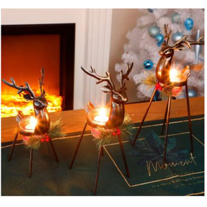 Decoraciones navideñas Reno Tealight Portavelas Superventas Centro de mesa y exhibición en el precio más barato - Product Image 4