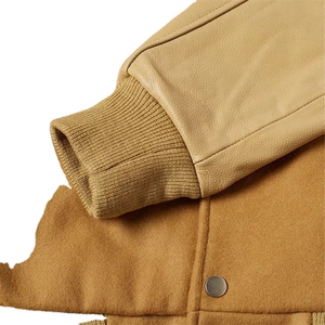 Chaqueta de Invierno Acolchada Delgada y Suave de Marca Privada, Estilo Universitario de Béisbol, Ecológica, de Algodón Liso con Parches - Product Image 6