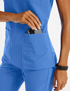 Ensembles de gommage médical pour femmes uniformes hospitaliers haut de gamme coton/polyester avec spandex pour les soins infirmiers-vente en gros - Product Image 6