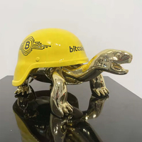 Estatua de Tortuga de Fibra de Vidrio de Alta Calidad Personalizada de Fábrica, Escultura de Tortuga de Resina con Galvanoplastia de Animales de Dibujos Animados, Decoración del Hogar
