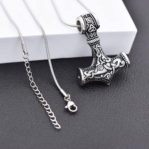 Urna para Cenizas con Forma de Martillo de Thor Vikingo Nórdico, Joyería para Cenizas Humanas para Mujer, Collar de Cremación con Forma de Corazón para Cenizas, Tamaño Personalizado - Product Image 3