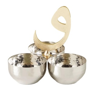 Ensaladera de Metal moderno chapado en oro de lujo para servir, diseño Art Deco para Navidad, hogar, Hotel, mesa para frutos secos, servir frutas - Product Image 3