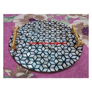 Espejo con incrustaciones de fregona de madera para decoración superior con forma de mango, pulido Natural, artesanal Floral para artículos promocionales de negocios - Product Image 5