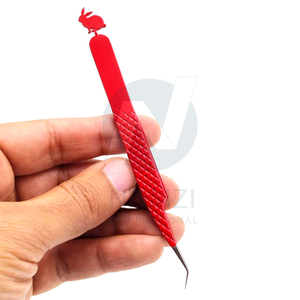 Offre Spéciale Pince à épiler personnalisée avec longue pointe en fibre de diamant Extensions de cils en acier inoxydable or rouge pour une utilisation en beauté - Product Image 1