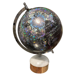 Nautical Style World <b>Globe</b> for Home Office or College Use Shiny Metal and Wooden Base for Geography Lessons <b>Desk</b> <b>Globe</b> - Product Image 2