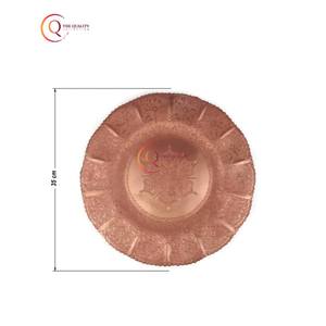 Plateau de service décoratif en cuivre antique personnalisable plat en métal fait à la main finition polie brillante ustensiles de cuisine pour servir - Product Image 3