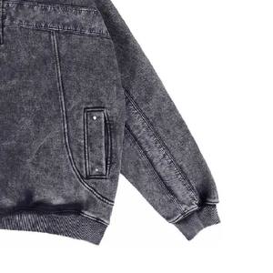 Sweat-shirt à capuche en jean Hip Hop 100% coton unisexe avec cordon de serrage pour hommes - Product Image 5