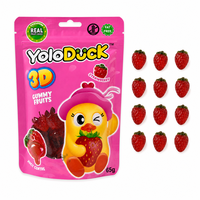 YoloDuck Factory Direct Groothandel Vochtbestendige Zakjes 3D Aardbei-vormige Gummy Candy Direct Leverbaar
